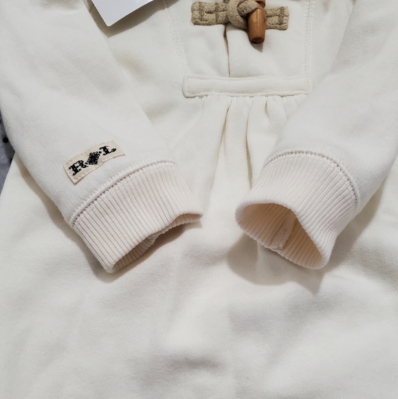 NWT Ralph Lauren Baby Girl Ivory Hooded Coverall - Picture 3 of 7